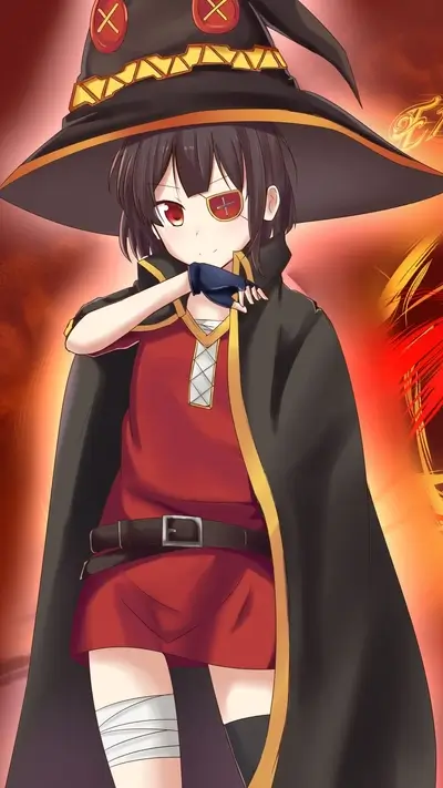 Megumin, from Konosuba, in a powerful pose