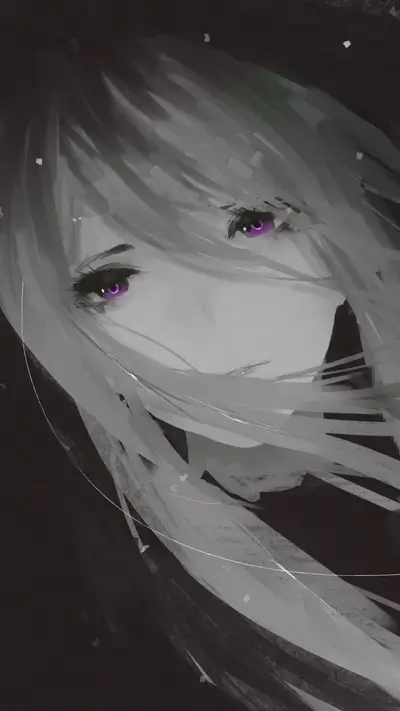 Mysterious girl with purple eyes