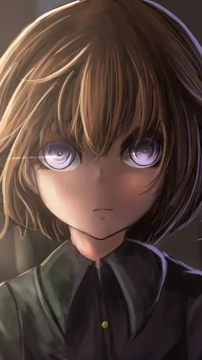 Mysterious girl with purple eyes