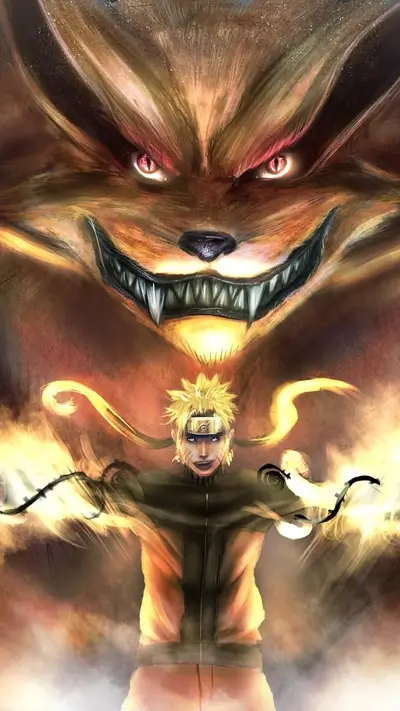 Naruto and Kurama, Nine-Tailed Fox