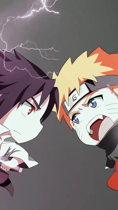 Naruto and Sasuke chibi clash
