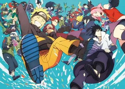 Naruto characters celebrating together