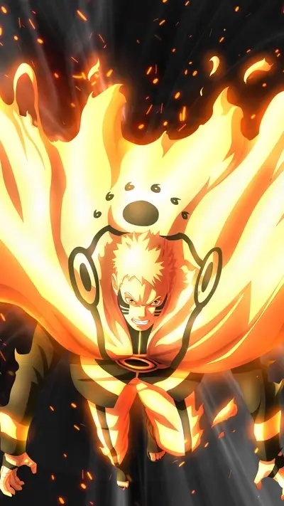 Naruto in Kurama's chakra cloak