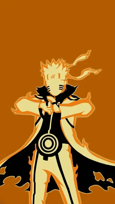 Naruto Kurama Mode minimalist artwork