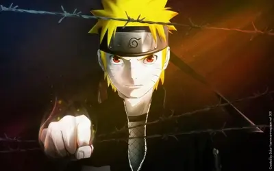 Naruto Uzumaki behind barbed wire