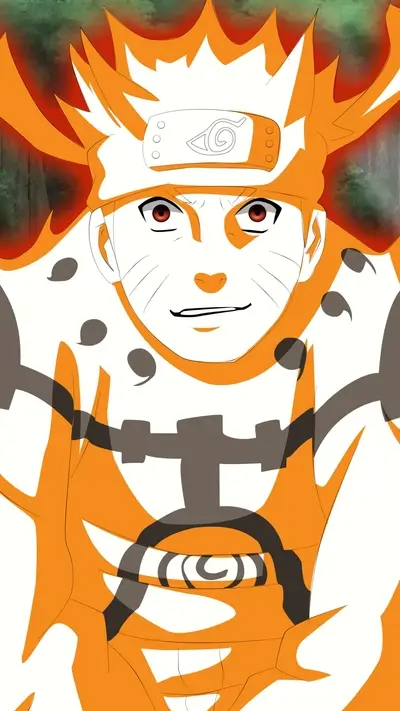 Naruto Uzumaki in Nine-Tails Chakra Mode, ready for battle