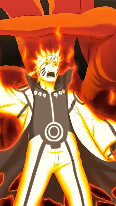 Naruto Uzumaki in Sage of Six Paths Mode, glowing golden aura