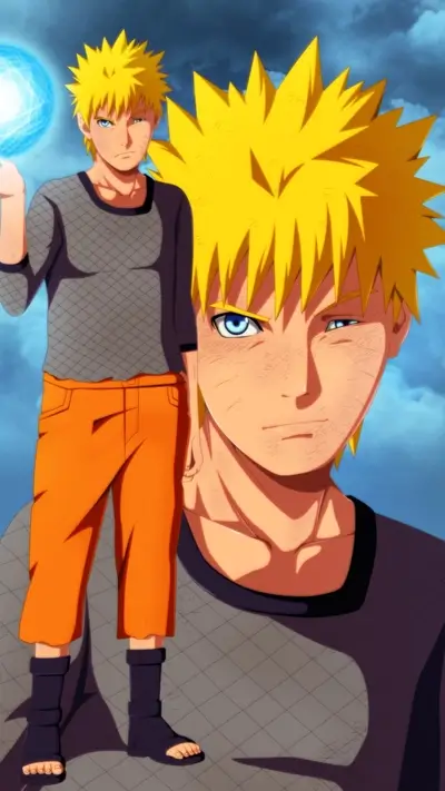 Naruto Uzumaki in two different styles
