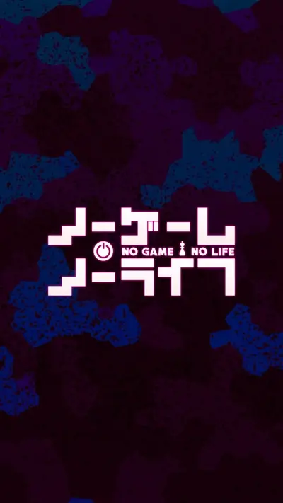 No Game No Life logo on a dark camouflage background