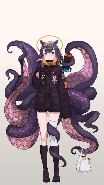 Octopus girl in casual wear
