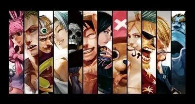 One Piece characters in a collage