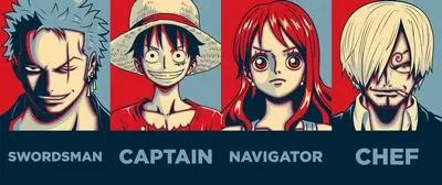 One Piece characters in a pop art style