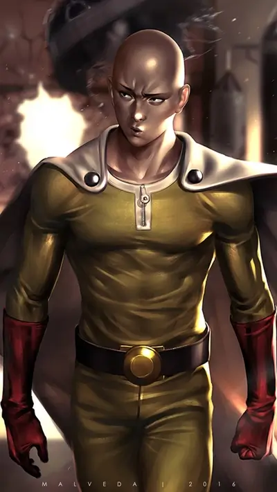 One Punch Man in a fighting pose