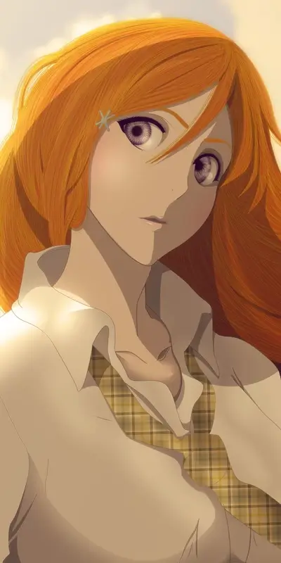 Orange-haired girl in a school uniform