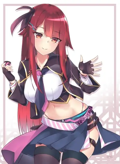 Original character design, a girl with red hair
