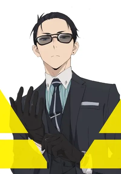 Person in a suit putting on gloves