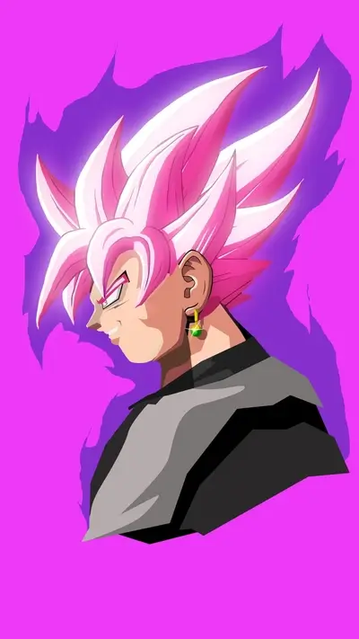 Pink haired character in profile view