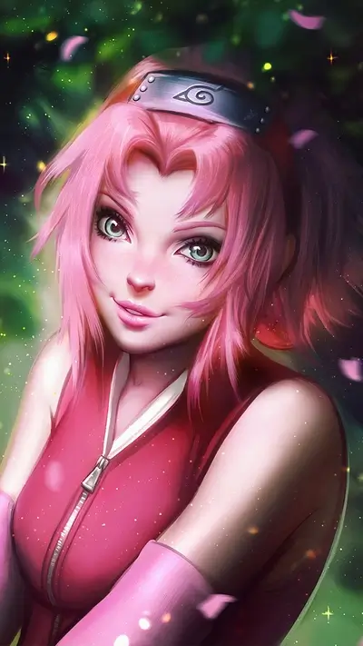 Pink-haired girl in a pink outfit