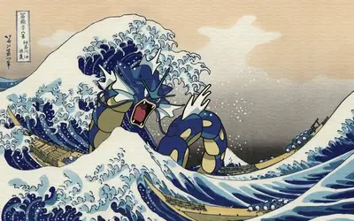 Pokemon in Great Wave off Kanagawa
