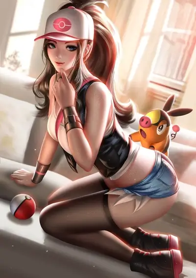 Pokemon trainer in a relaxing pose