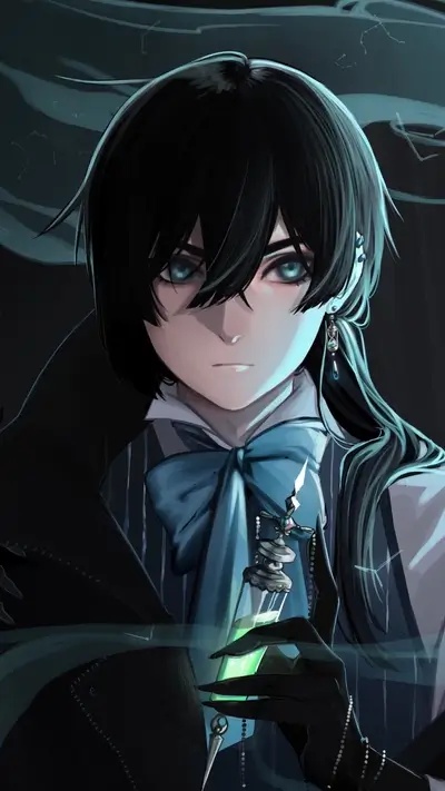 Potion being held by mysterious character with black hair