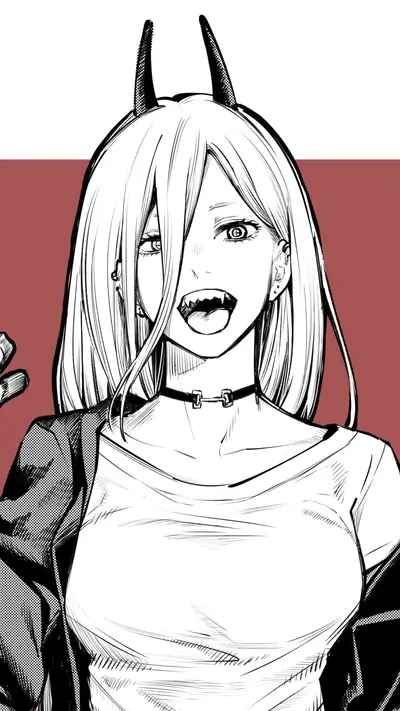 Power from Chainsaw Man with distinctive features and a slightly unsettling expression