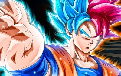 Powerful character with vibrant hair, reaching out with a determined expression