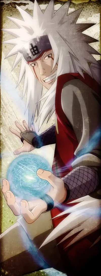 Powerful figure with spiky hair, holding a glowing orb
