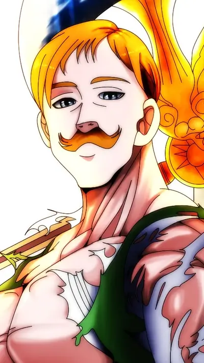 Powerful muscular man with blond hair and a mustache
