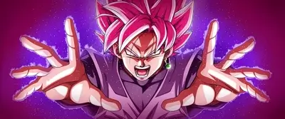 Powerful pink-haired fighter, purple energy