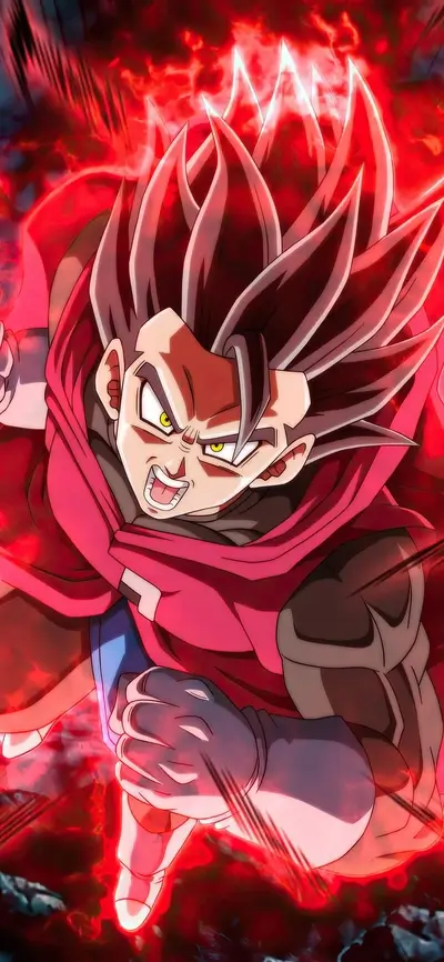 Powerful red-haired character in action