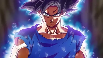 Powerful Saiyan warrior, glowing aura