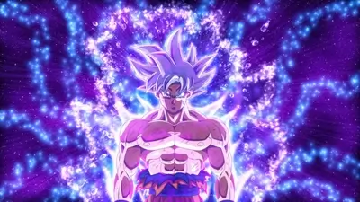 Powerful warrior in a vibrant cosmic energy burst