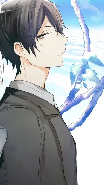 Profile view of a young man, light background