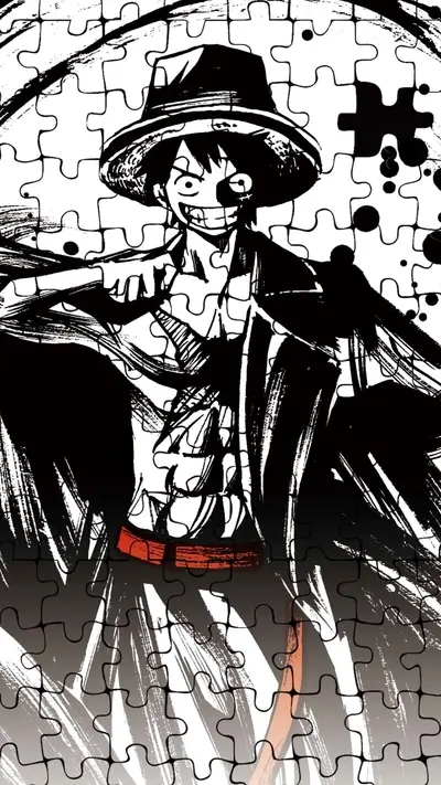 Puzzle illustration of a character
