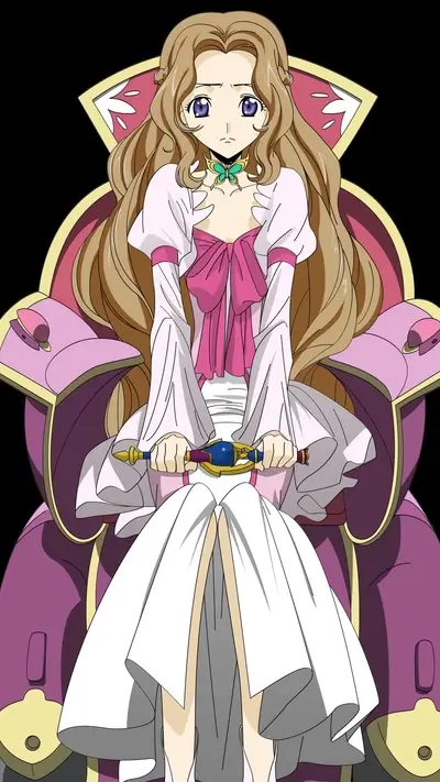 Queen Marianne standing, holding an object
