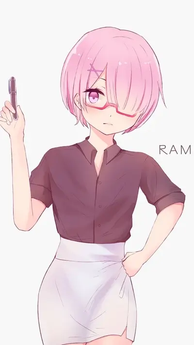 Ram in a business attire, holding a pen