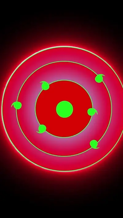 Red and green concentric circles with glowing rim