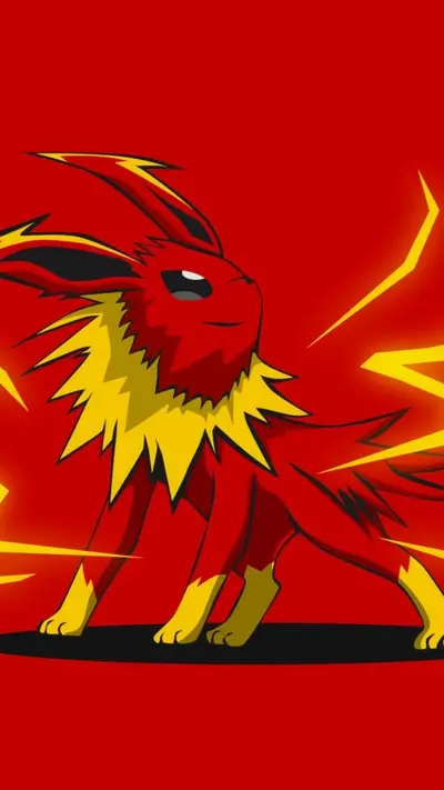 Red fiery Pokémon character illustration