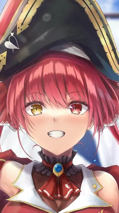 Red-haired girl in a pirate hat