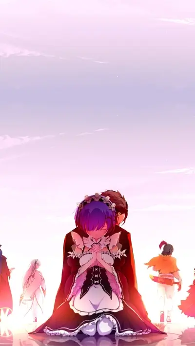 Rem and Subaru embrace, others walk away