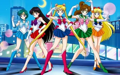 Sailor Guardians team posing in a city