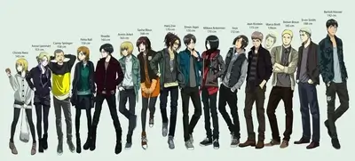 Shingeki no Kyojin characters height chart