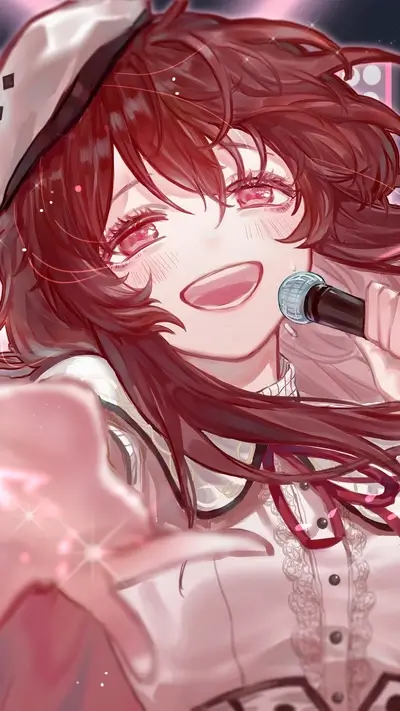 Singing girl with microphone
