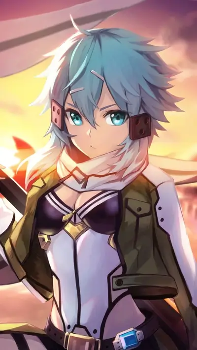 Sinon from Sword Art Online is a character with short teal hair