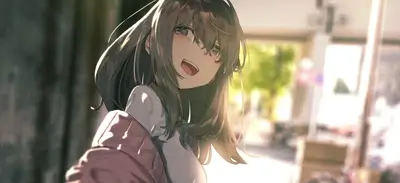 Smiling girl, outdoors, sunny day