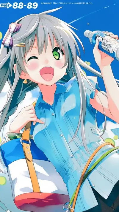 Smiling girl with a drink and bag