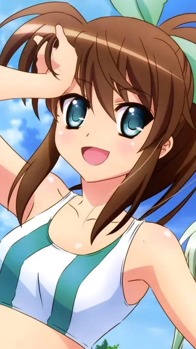Smiling girl with pigtails enjoying sunny day