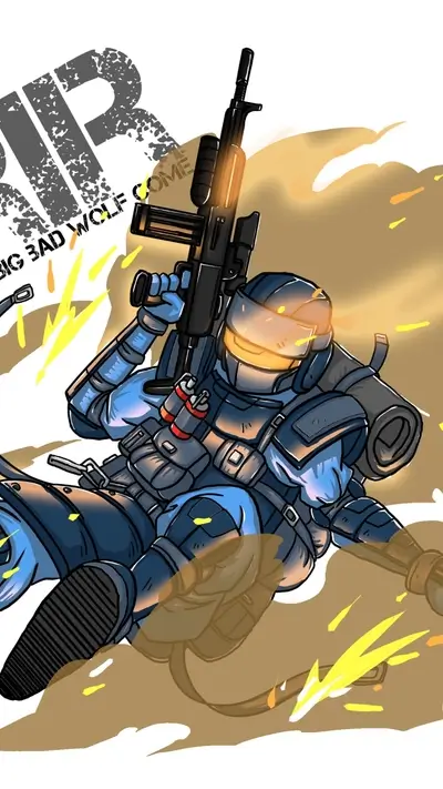 Soldier in desert combat