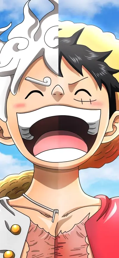 Split image of two smiling characters